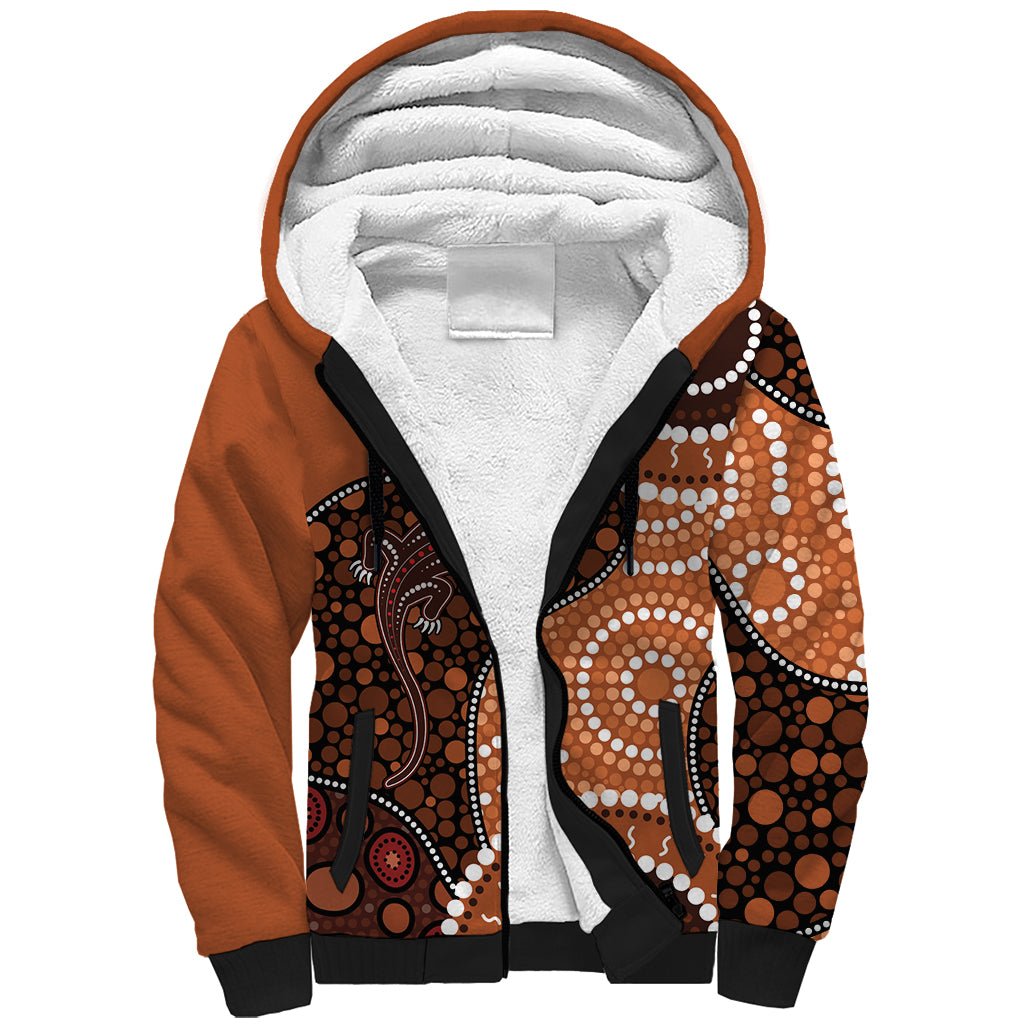 Lizard NAIDOC 2024 Sherpa Hoodie Aboriginal Art Style