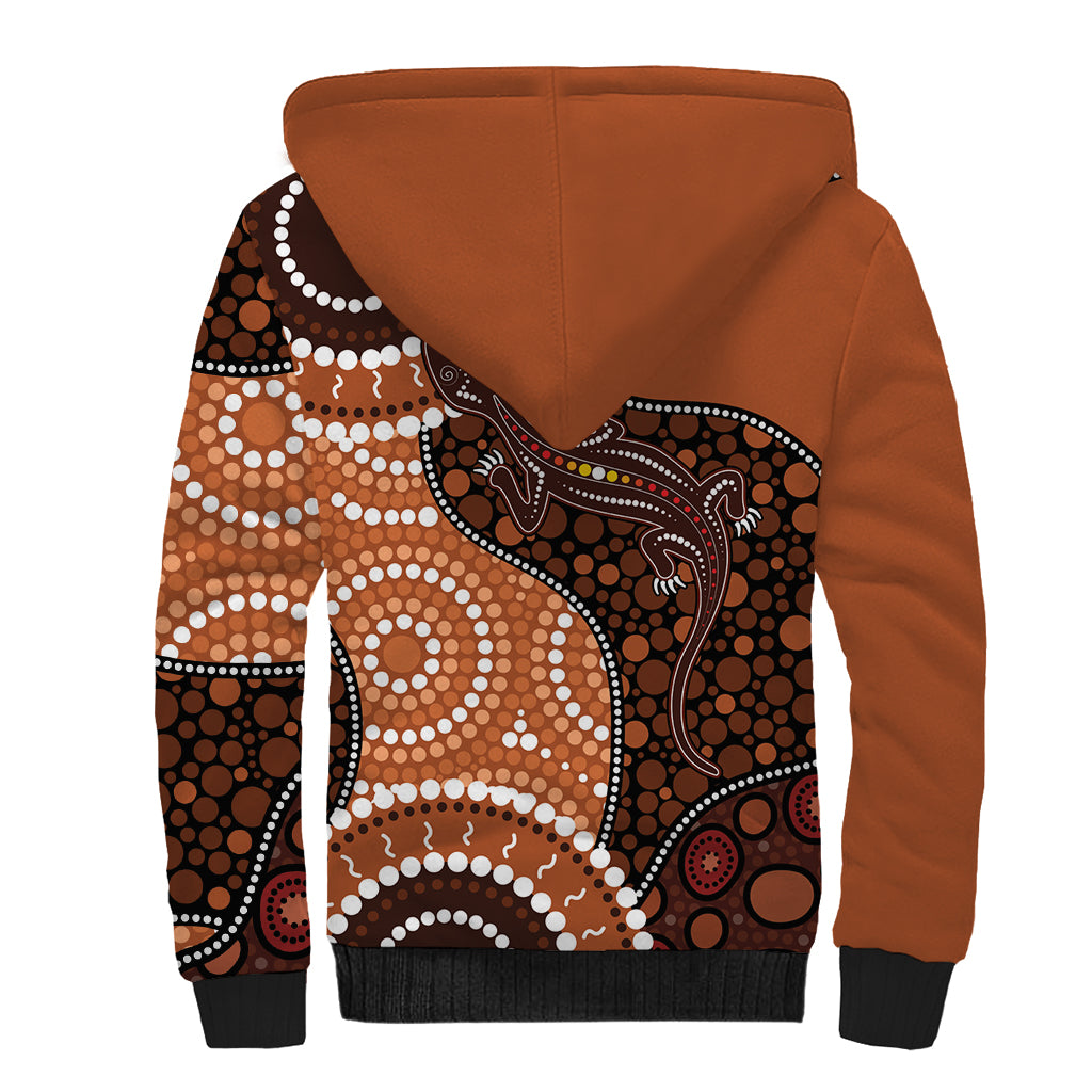 Lizard NAIDOC 2024 Sherpa Hoodie Aboriginal Art Style