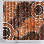 Lizard NAIDOC 2024 Shower Curtain Aboriginal Art Style