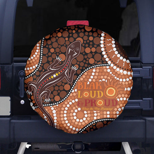Lizard NAIDOC 2024 Spare Tire Cover Aboriginal Art Style