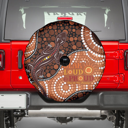Lizard NAIDOC 2024 Spare Tire Cover Aboriginal Art Style
