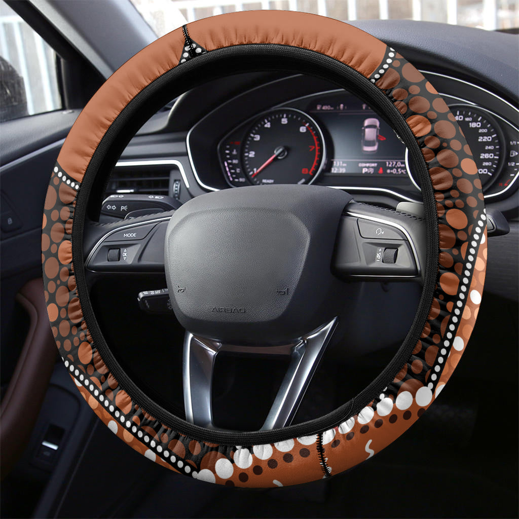 Lizard NAIDOC 2024 Steering Wheel Cover Aboriginal Art Style