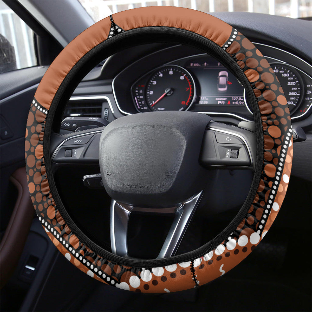 Lizard NAIDOC 2024 Steering Wheel Cover Aboriginal Art Style