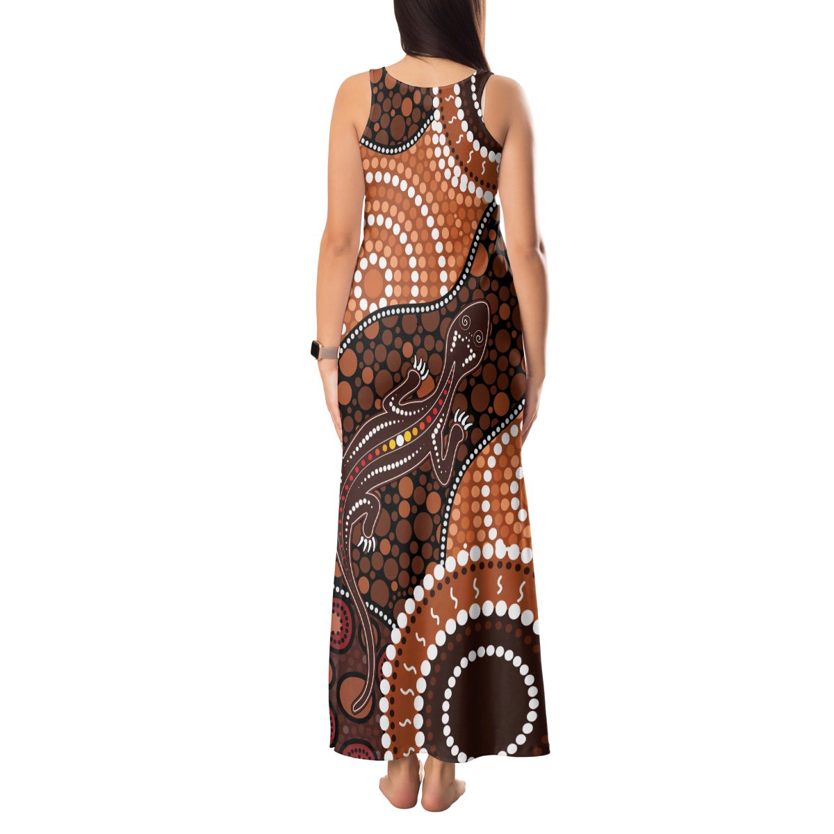 Lizard NAIDOC 2024 Tank Maxi Dress Aboriginal Art Style