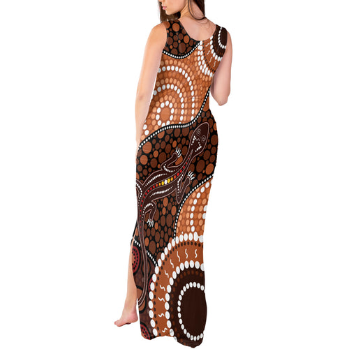 Lizard NAIDOC 2024 Tank Maxi Dress Aboriginal Art Style