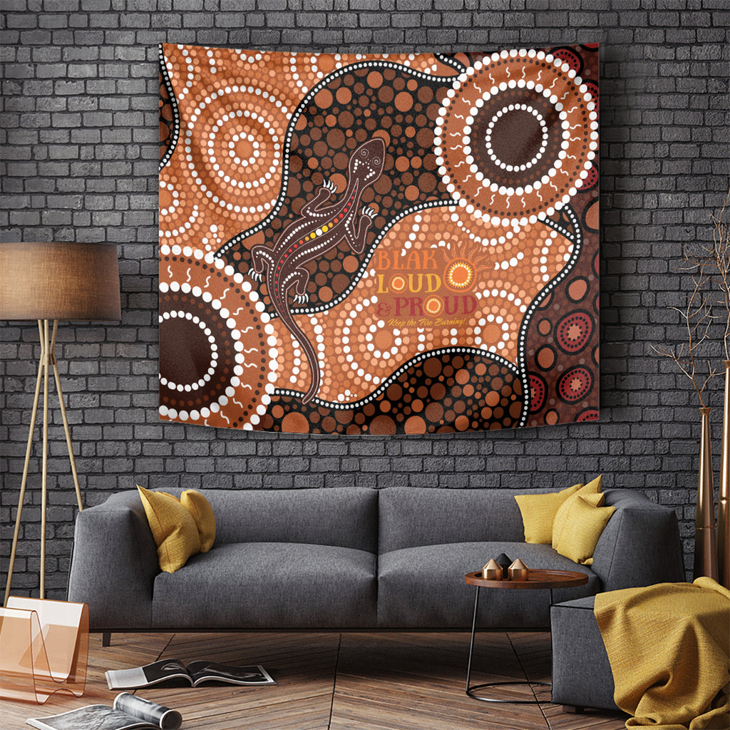 Lizard NAIDOC 2024 Tapestry Aboriginal Art Style