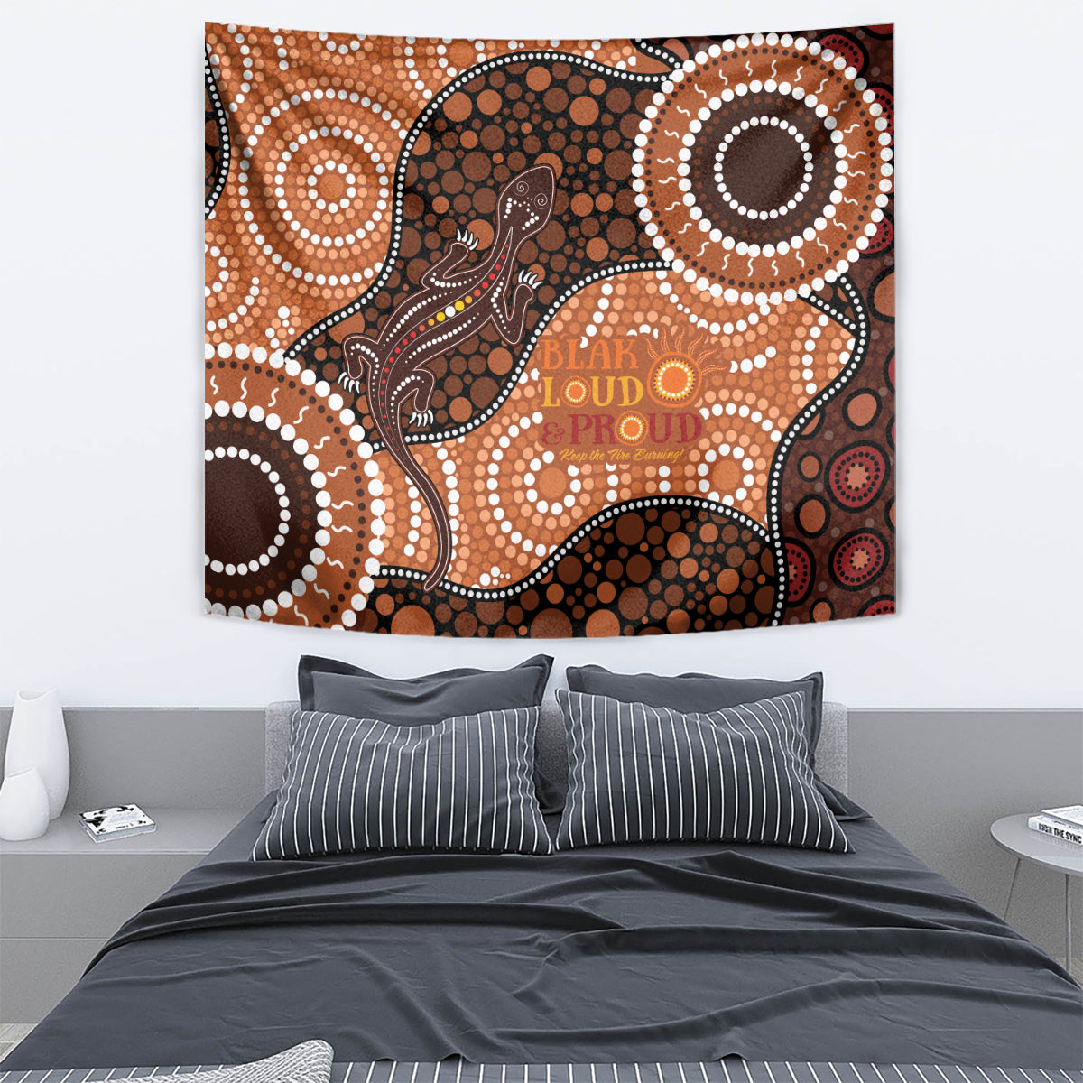 Lizard NAIDOC 2024 Tapestry Aboriginal Art Style