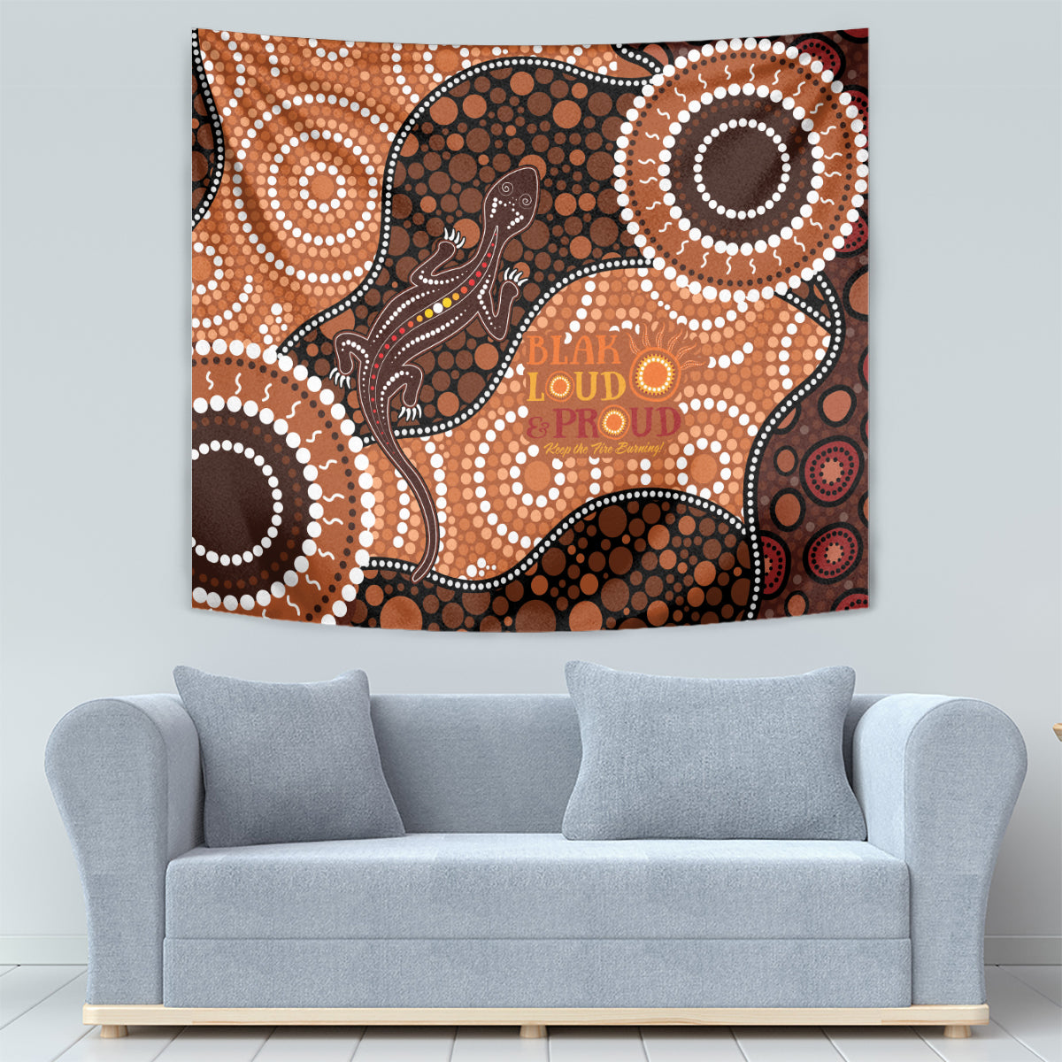 Lizard NAIDOC 2024 Tapestry Aboriginal Art Style