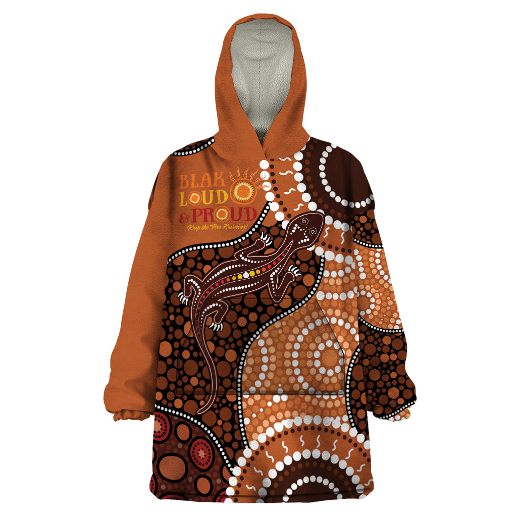 Lizard NAIDOC 2024 Wearable Blanket Hoodie Aboriginal Art Style