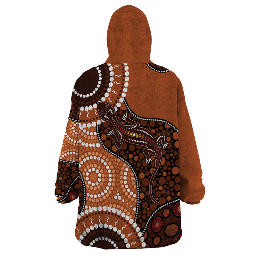 Lizard NAIDOC 2024 Wearable Blanket Hoodie Aboriginal Art Style