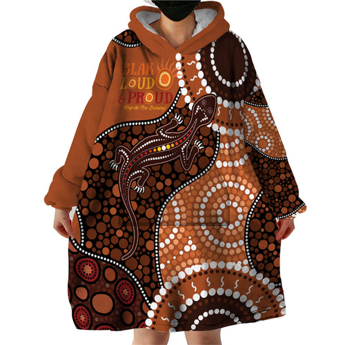 Lizard NAIDOC 2024 Wearable Blanket Hoodie Aboriginal Art Style
