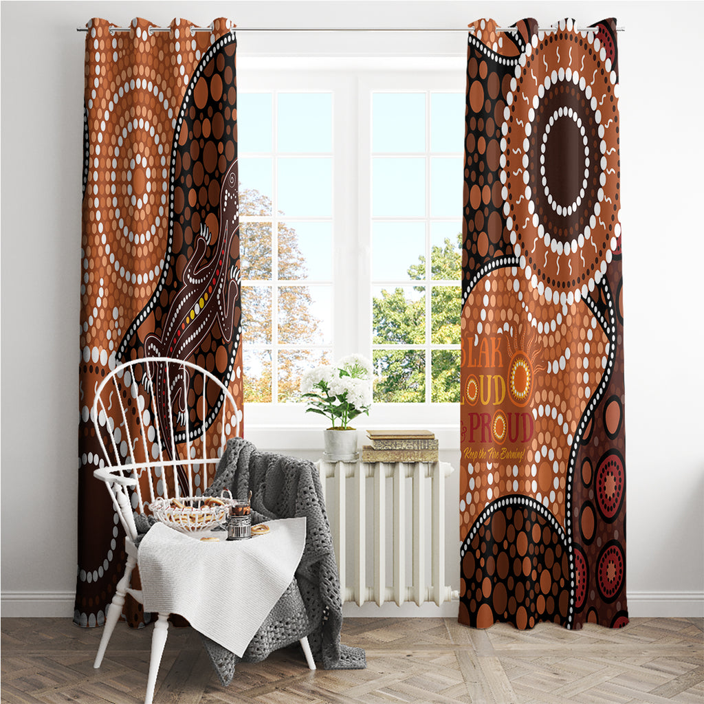 Lizard NAIDOC 2024 Window Curtain Aboriginal Art Style