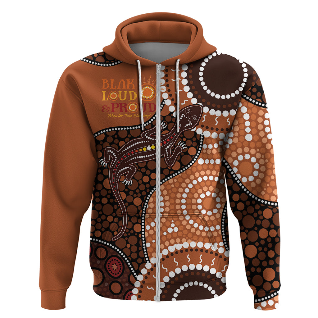 Lizard NAIDOC 2024 Zip Hoodie Aboriginal Art Style