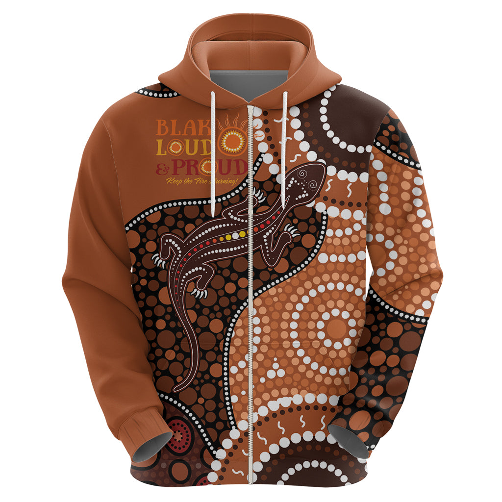 Lizard NAIDOC 2024 Zip Hoodie Aboriginal Art Style