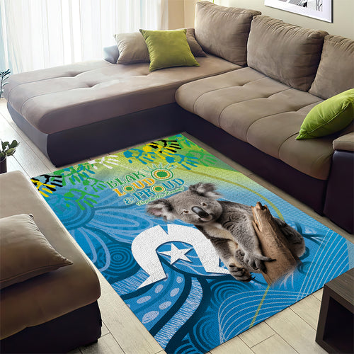 Vivid Minimal Koala NAIDOC 2024 Area Rug Aboriginal Art Style
