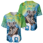 Vivid Minimal Koala NAIDOC 2024 Baseball Jersey Aboriginal Art Style