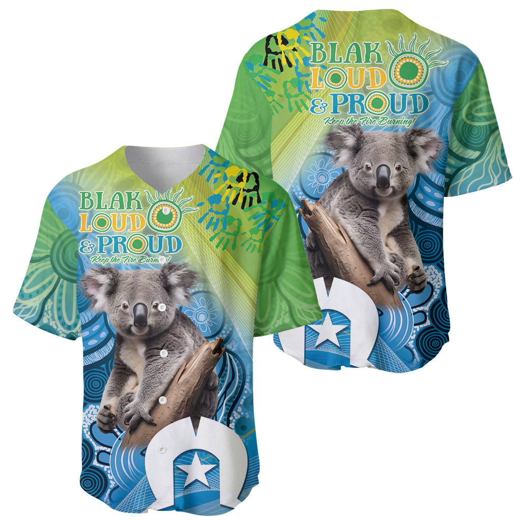 Vivid Minimal Koala NAIDOC 2024 Baseball Jersey Aboriginal Art Style