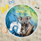 Vivid Minimal Koala NAIDOC 2024 Beach Blanket Aboriginal Art Style