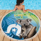 Vivid Minimal Koala NAIDOC 2024 Beach Blanket Aboriginal Art Style