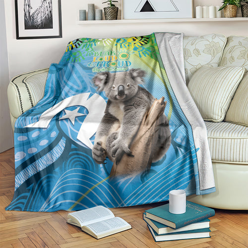 Vivid Minimal Koala NAIDOC 2024 Blanket Aboriginal Art Style