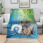 Vivid Minimal Koala NAIDOC 2024 Blanket Aboriginal Art Style