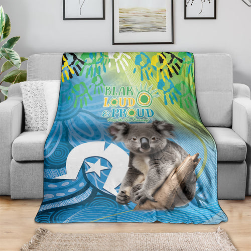Vivid Minimal Koala NAIDOC 2024 Blanket Aboriginal Art Style