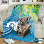 Vivid Minimal Koala NAIDOC 2024 Blanket Aboriginal Art Style