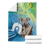 Vivid Minimal Koala NAIDOC 2024 Blanket Aboriginal Art Style