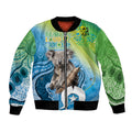 Vivid Minimal Koala NAIDOC 2024 Bomber Jacket Aboriginal Art Style