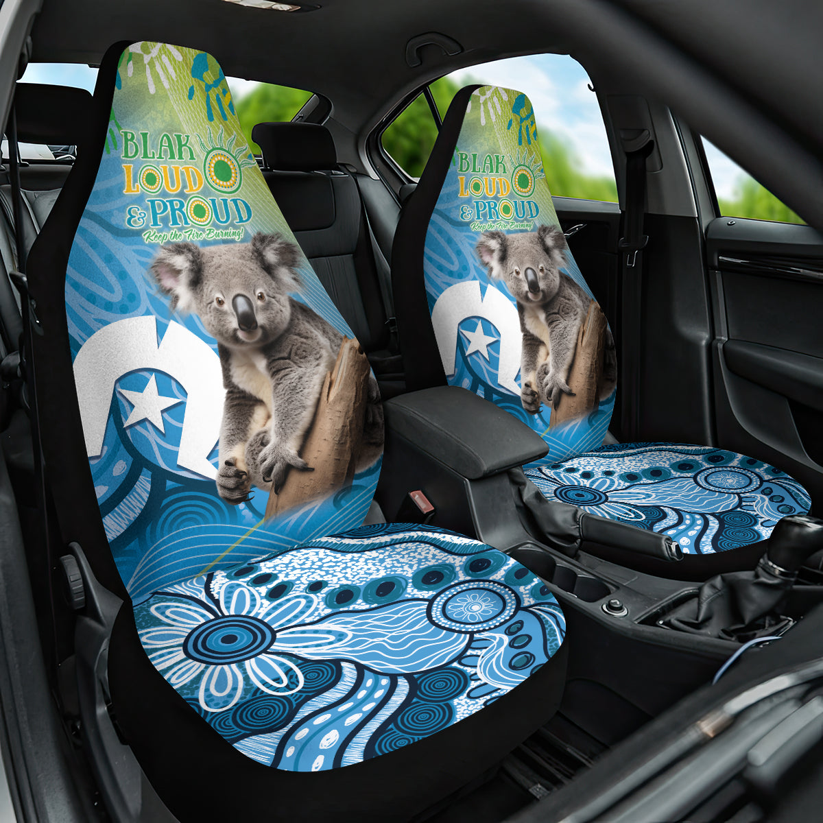 Vivid Minimal Koala NAIDOC 2024 Car Seat Cover Aboriginal Art Style