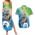 Vivid Minimal Koala NAIDOC 2024 Couples Matching Summer Maxi Dress and Hawaiian Shirt Aboriginal Art Style