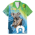 Vivid Minimal Koala NAIDOC 2024 Family Matching Long Sleeve Bodycon Dress and Hawaiian Shirt Aboriginal Art Style
