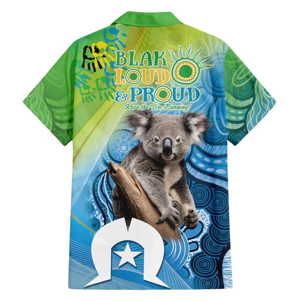 Vivid Minimal Koala NAIDOC 2024 Family Matching Long Sleeve Bodycon Dress and Hawaiian Shirt Aboriginal Art Style
