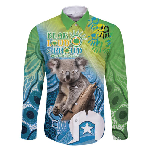 Vivid Minimal Koala NAIDOC 2024 Family Matching Mermaid Dress and Hawaiian Shirt Aboriginal Art Style