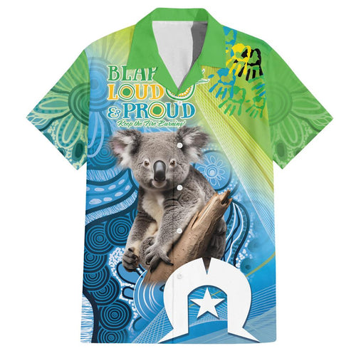 Vivid Minimal Koala NAIDOC 2024 Family Matching Off Shoulder Maxi Dress and Hawaiian Shirt Aboriginal Art Style