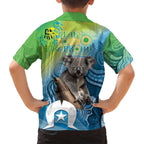 Vivid Minimal Koala NAIDOC 2024 Family Matching Short Sleeve Bodycon Dress and Hawaiian Shirt Aboriginal Art Style