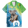 Vivid Minimal Koala NAIDOC 2024 Family Matching Short Sleeve Bodycon Dress and Hawaiian Shirt Aboriginal Art Style