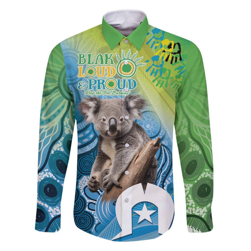 Vivid Minimal Koala NAIDOC 2024 Family Matching Short Sleeve Bodycon Dress and Hawaiian Shirt Aboriginal Art Style