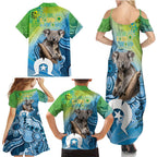 Vivid Minimal Koala NAIDOC 2024 Family Matching Summer Maxi Dress and Hawaiian Shirt Aboriginal Art Style