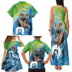 Vivid Minimal Koala NAIDOC 2024 Family Matching Tank Maxi Dress and Hawaiian Shirt Aboriginal Art Style