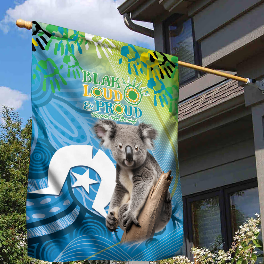 Vivid Minimal Koala NAIDOC 2024 Garden Flag Aboriginal Art Style