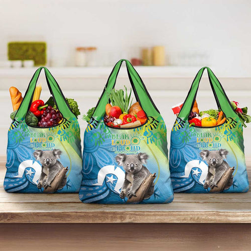 Vivid Minimal Koala NAIDOC 2024 Grocery Bag Aboriginal Art Style