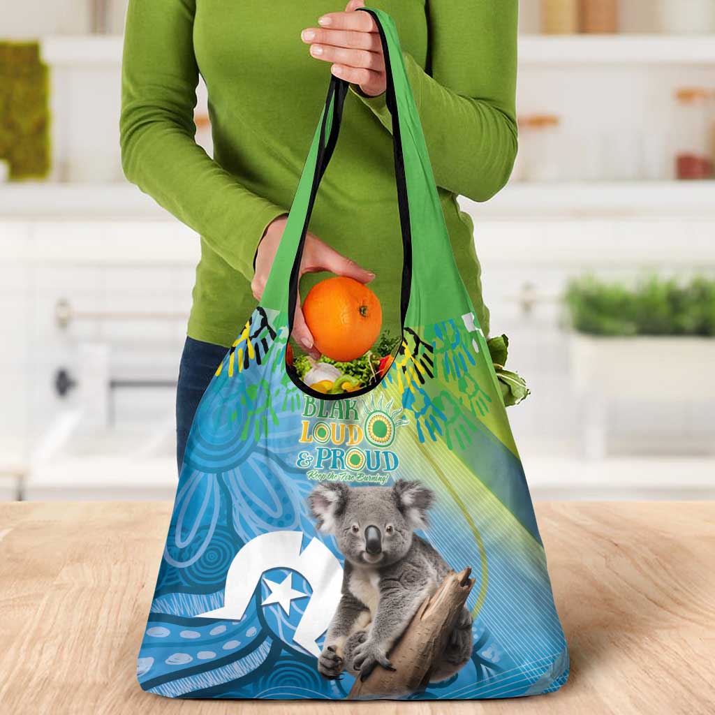 Vivid Minimal Koala NAIDOC 2024 Grocery Bag Aboriginal Art Style