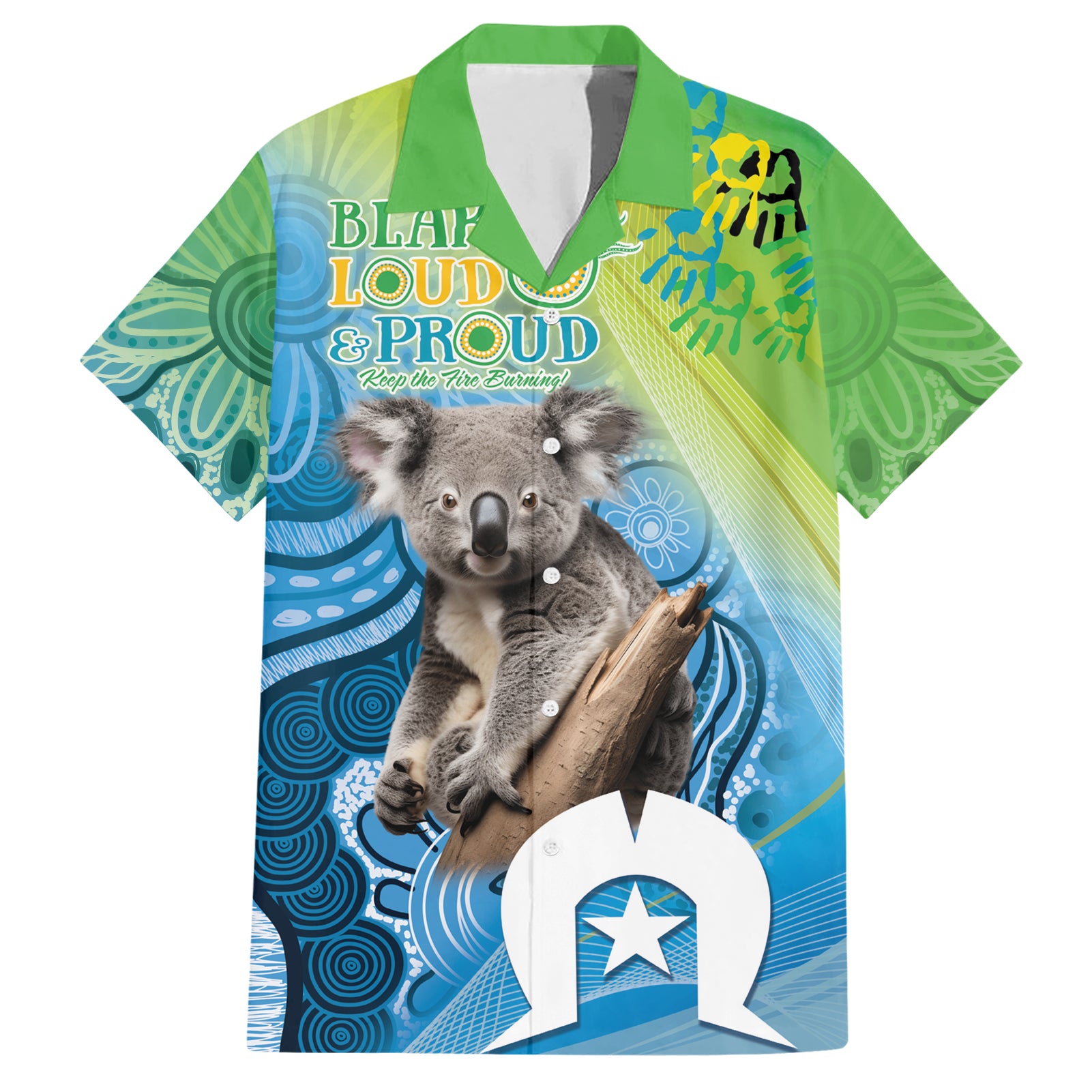 Vivid Minimal Koala NAIDOC 2024 Hawaiian Shirt Aboriginal Art Style