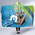 Vivid Minimal Koala NAIDOC 2024 Hooded Blanket Aboriginal Art Style