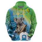 Vivid Minimal Koala NAIDOC 2024 Hoodie Aboriginal Art Style