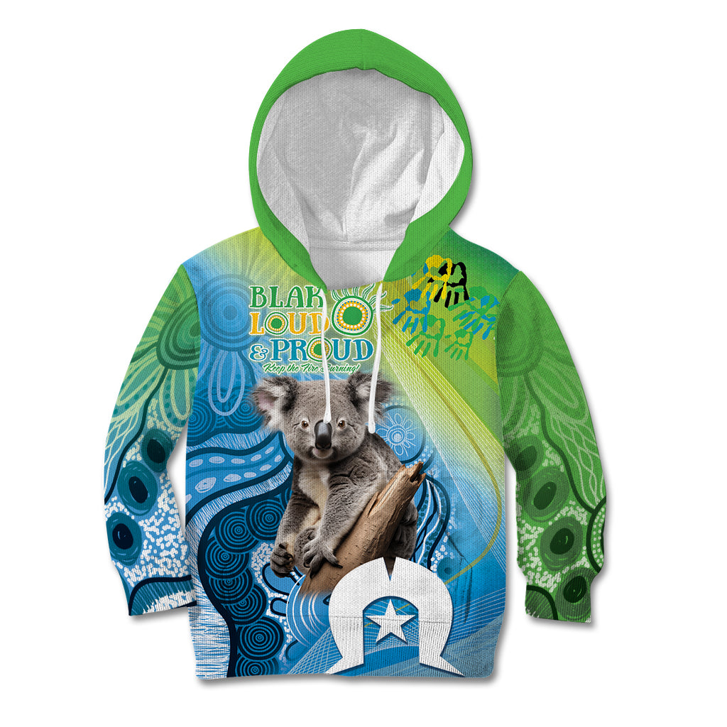Vivid Minimal Koala NAIDOC 2024 Kid Hoodie Aboriginal Art Style
