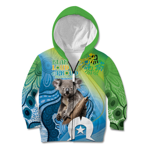 Vivid Minimal Koala NAIDOC 2024 Kid Hoodie Aboriginal Art Style