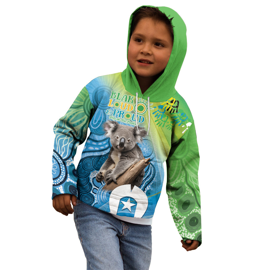 Vivid Minimal Koala NAIDOC 2024 Kid Hoodie Aboriginal Art Style