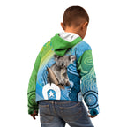 Vivid Minimal Koala NAIDOC 2024 Kid Hoodie Aboriginal Art Style